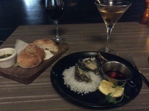 Oysters and a dirty martini